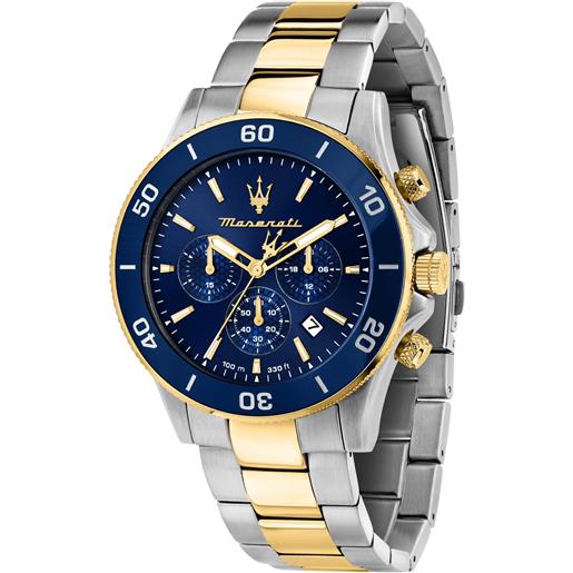 Maserati Orologio Uomo, Cronografo, Analogico, Cinturino in Acciaio, Collezione Traguardo - R8871612044