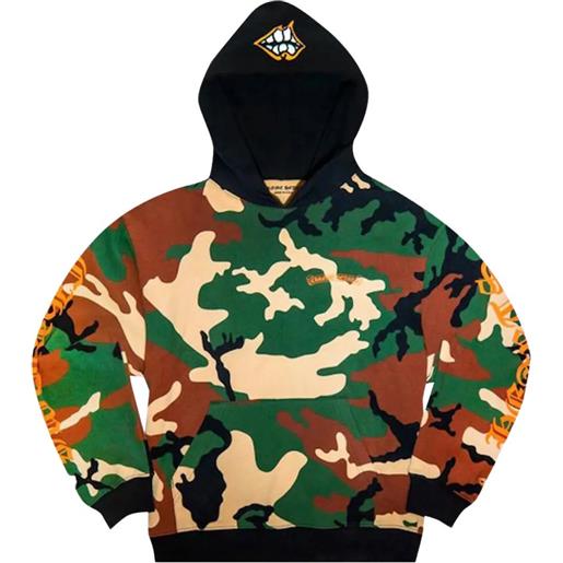 Chrome Hearts felpa matty boy caution con cappuccio - verde