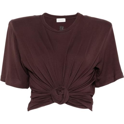 Magda Butrym t-shirt con nodo - marrone