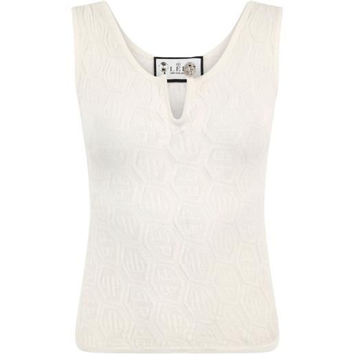 Philipp Plein canotta con monogramma - toni neutri