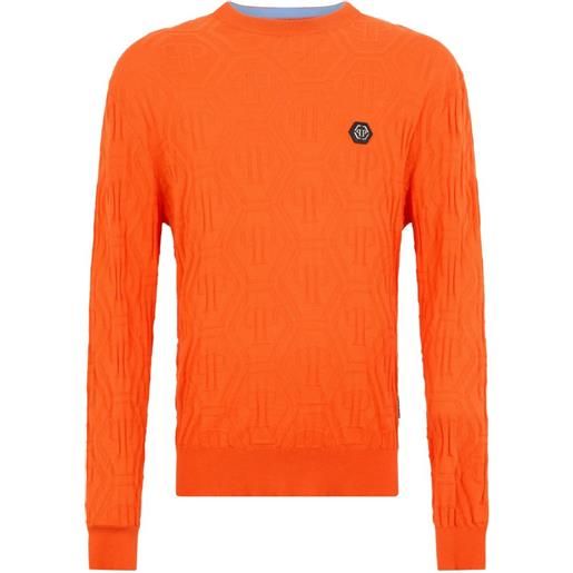 Philipp Plein maglione con monogramma - arancione