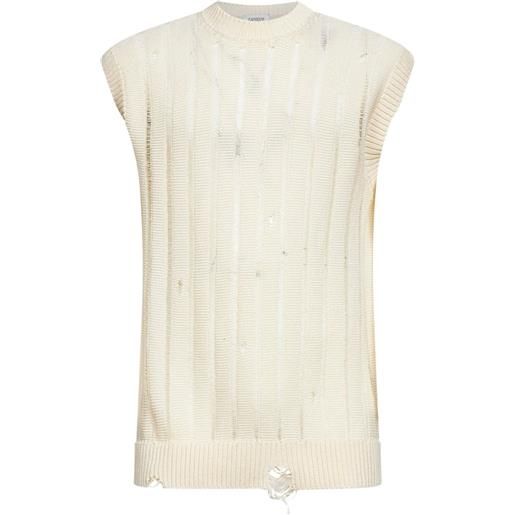 Laneus gilet in maglia a coste - toni neutri