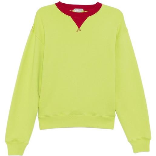 JW Anderson felpa con colletto a contrasto - verde