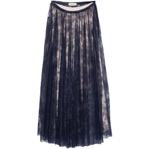 Alberta Ferretti gonna lunga in pizzo - blu