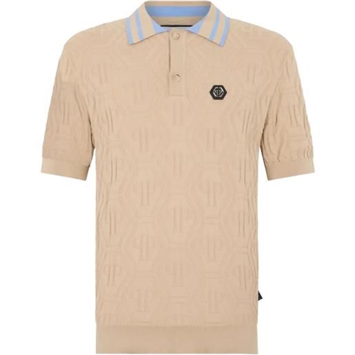Philipp Plein polo con monogramma - toni neutri