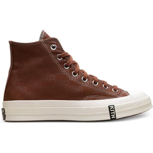 Converse x kith sneakers alte chuck 70 con monogramma - marrone