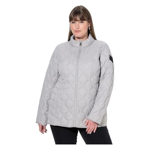 Ulla Popken giacca trapuntata hyprar leggera e impermeabile con materiale riciclato cachi chiaro 62+ 840050430-62+