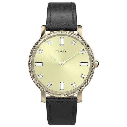 Timex Easy Reader Orologio Uomo Quarzo Con Cinturino In Pelle Marrone - Modello TW2U22100, Classico E Essenziale - 2