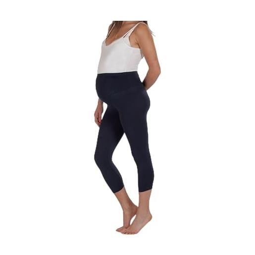 Premamy - leggings per premaman, modello pinocchietto, casual - nero - v (l)