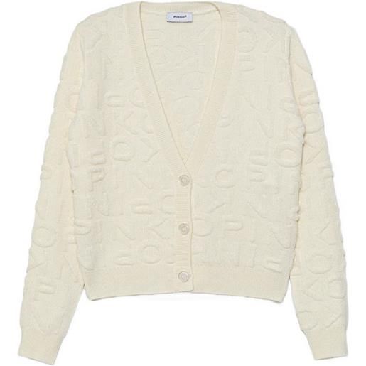 Pinko Kids cardigan con scollo a v - toni neutri
