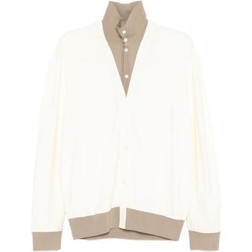 CROQUIS cardigan con design a strati - toni neutri