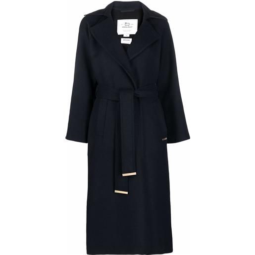 Woolrich cappotto callery con cintura - blu