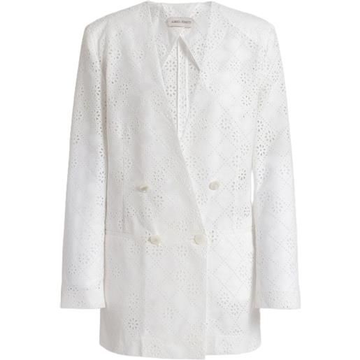 Alberta Ferretti blazer doppiopetto - bianco