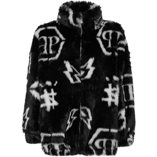 Philipp Plein cappotto con stampa - nero