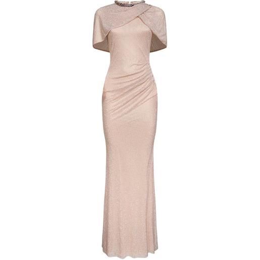 Self-Portrait abito asimmetrico con strass - toni neutri