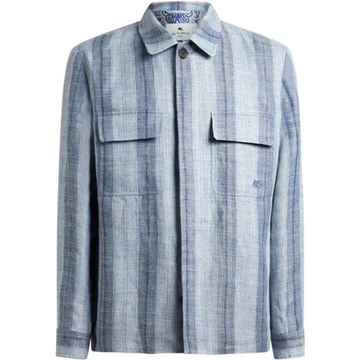 ETRO giacca-camicia a righe - blu