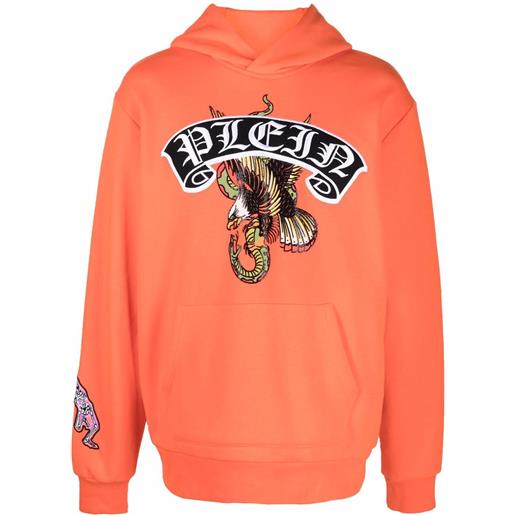 Philipp Plein felpa con cappuccio - arancione