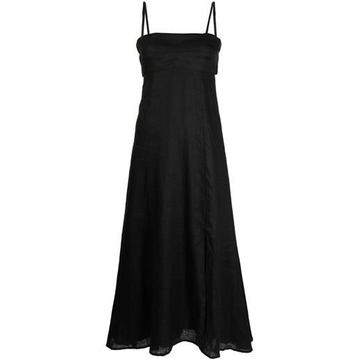 Faithfull abito midi con scollo quadrato - nero