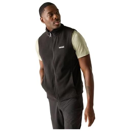 Regatta tobias' gilet in pile con cerniera intera e tasche basse bodywarmers, uomo, iron(black), s