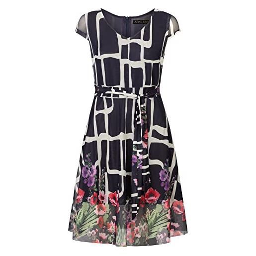 APART Fashion apart. Fashion vestito dress, blu navy multicolore, 48 donna