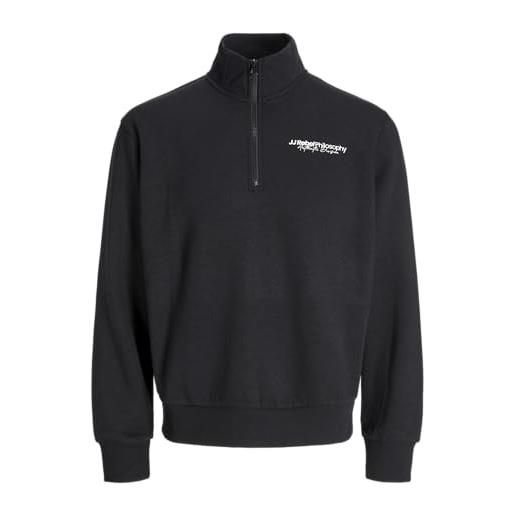 Jj rebel sweat half jrebzack-felpa con mezza zip, quadrifoglio, xxl uomo