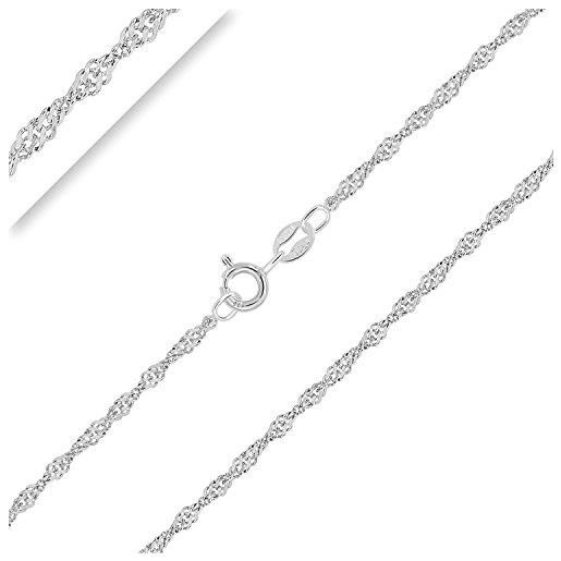 NKlaus catena d'ancora in argento 925 70cm collana piatta arrotolata larghezza: 1,8mm collana da donna 4450