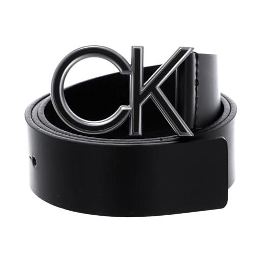 Calvin Klein enamel belt 3.5 w100 ck black