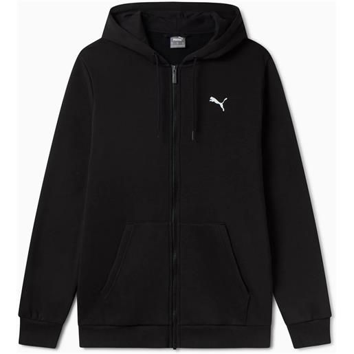 Puma felpa con cappuccio full zip ess+ nera da uomo