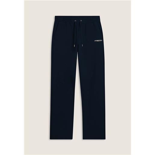 Freddy pantalone con gamba dritta e coulisse blu da donna