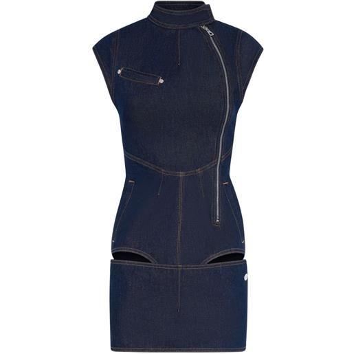 Jean Paul Gaultier abito corto la robe denim con zip - blu