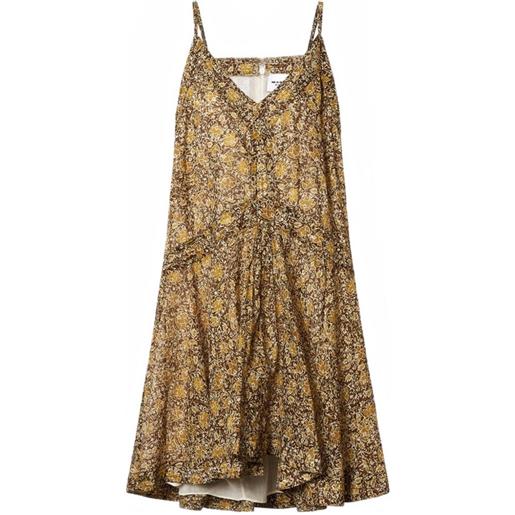 MARANT ÉTOILE abito corto danielle a fiori - marrone