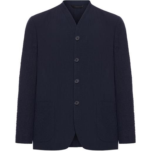 Giorgio Armani giacca con colletto alla coreana - blu