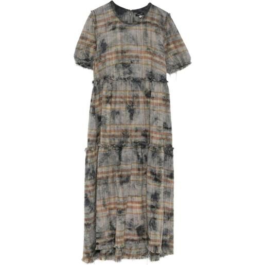 R13 abito tartan - grigio