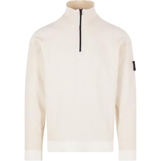 Stone Island maglione con zip - bianco