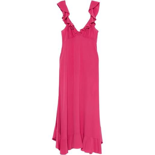 Chloé abito in seta con ruches - rosa