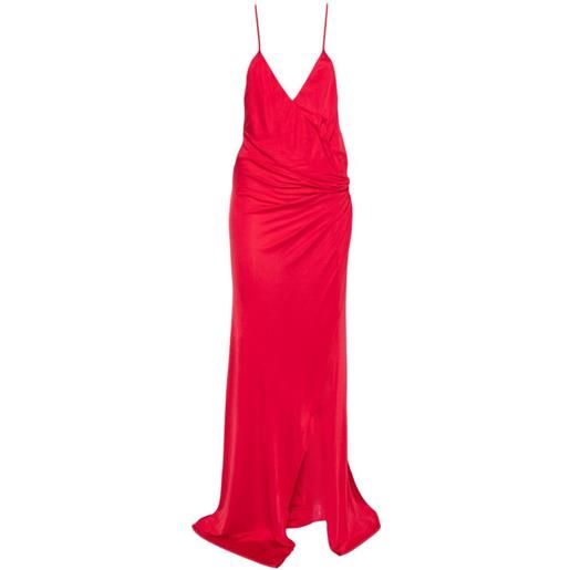 PINKO abito lungo vivara con scollo a v - rosso