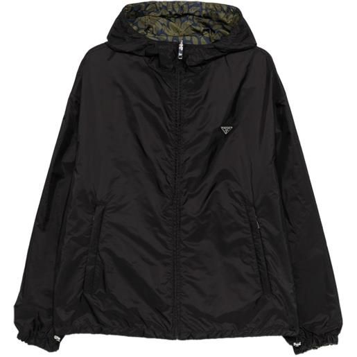 Prada giacca biker con applicazione - nero