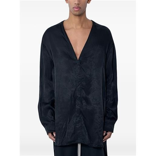 Rick Owens camicia con scollo a v - nero