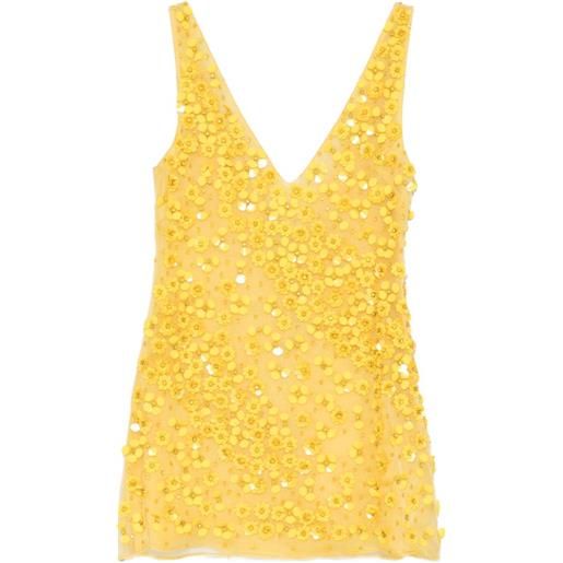 Cult Gaia abito corto con scollo a v - giallo