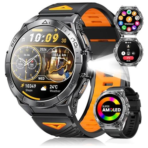 SUNKTA 1.6 amoled smartwatch uomo con 600mah batteria/standby ultra-lungo 30 giorni, 2025 orologio fitness con chiamata 24h frequenza cardiaca spo2 sonno pulsante sos, 5atm smart watch android ios