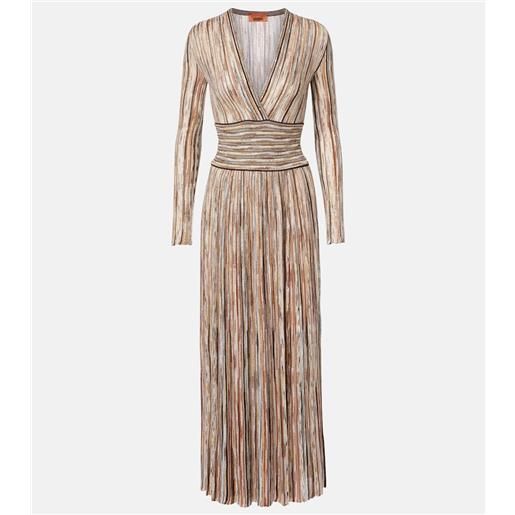 Missoni abito lungo a righe con paillettes