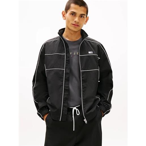Tommy Jeans felpa Tommy Jeans fullzip in nylon "detail flag" uomo