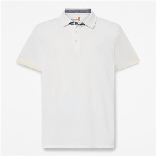 Timberland - polo oxford a maniche corte baboosic brook da uomo in bianco, uomo, bianco, taglia: 3xl