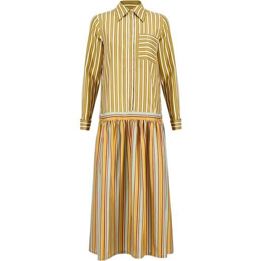 PAULA chemisier rosalia a righe - giallo