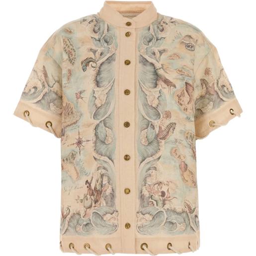 ZIMMERMANN camicia con stampa grafica - toni neutri