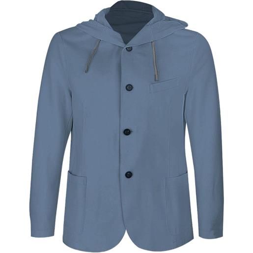 Eleventy blazer con cappuccio e bottoni - blu