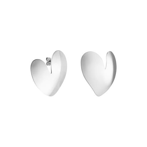 Autentico orecchino in argento sterling 925 orecchini asimmetrici cuori d'amore per le donne gioielli regalo di nozze