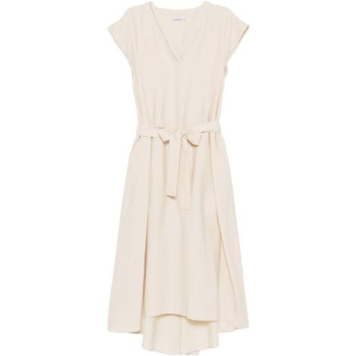 Peserico abito midi con scollo a v - toni neutri