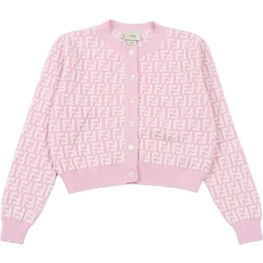 Fendi Kids cardigan con motivo ff - rosa