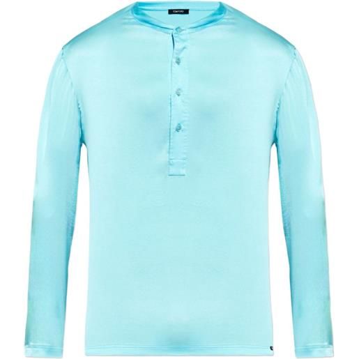 TOM FORD top pigiama con bottoni - blu